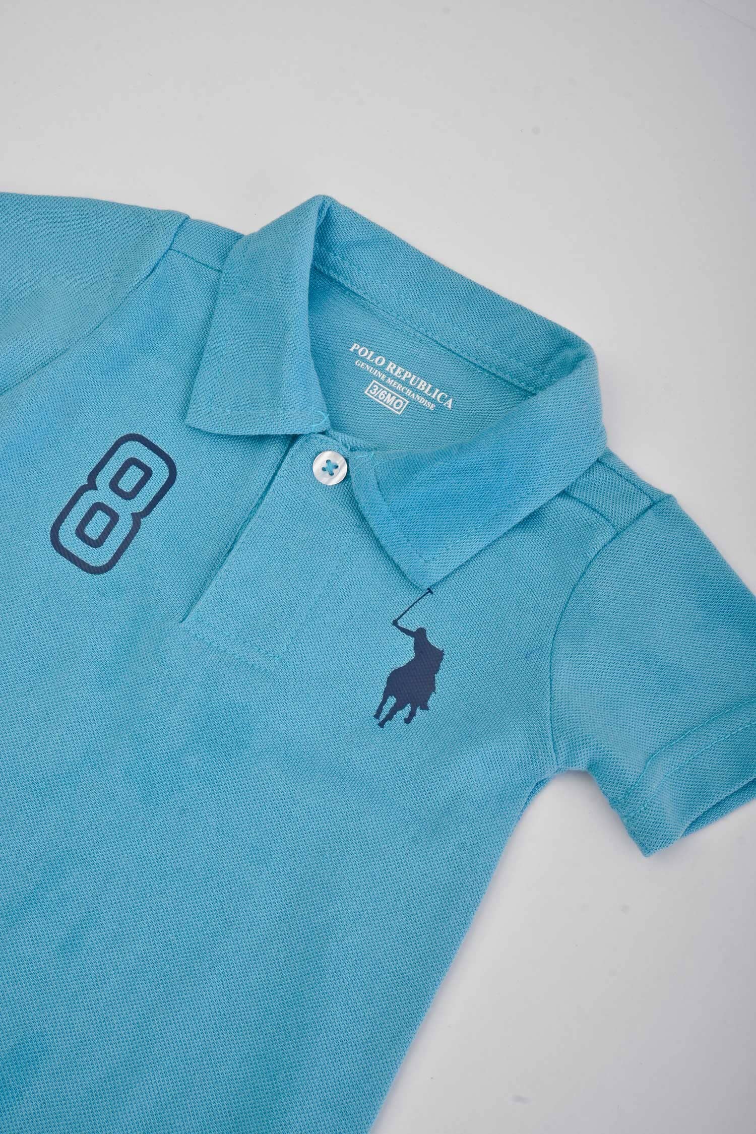 Polo Republica Signature Pony & 8 Printed Short Sleeve Baby Romper Romper Polo Republica 