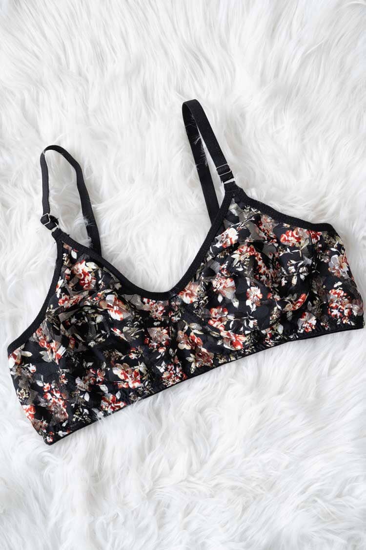 Capri Women's Floral Net Bra