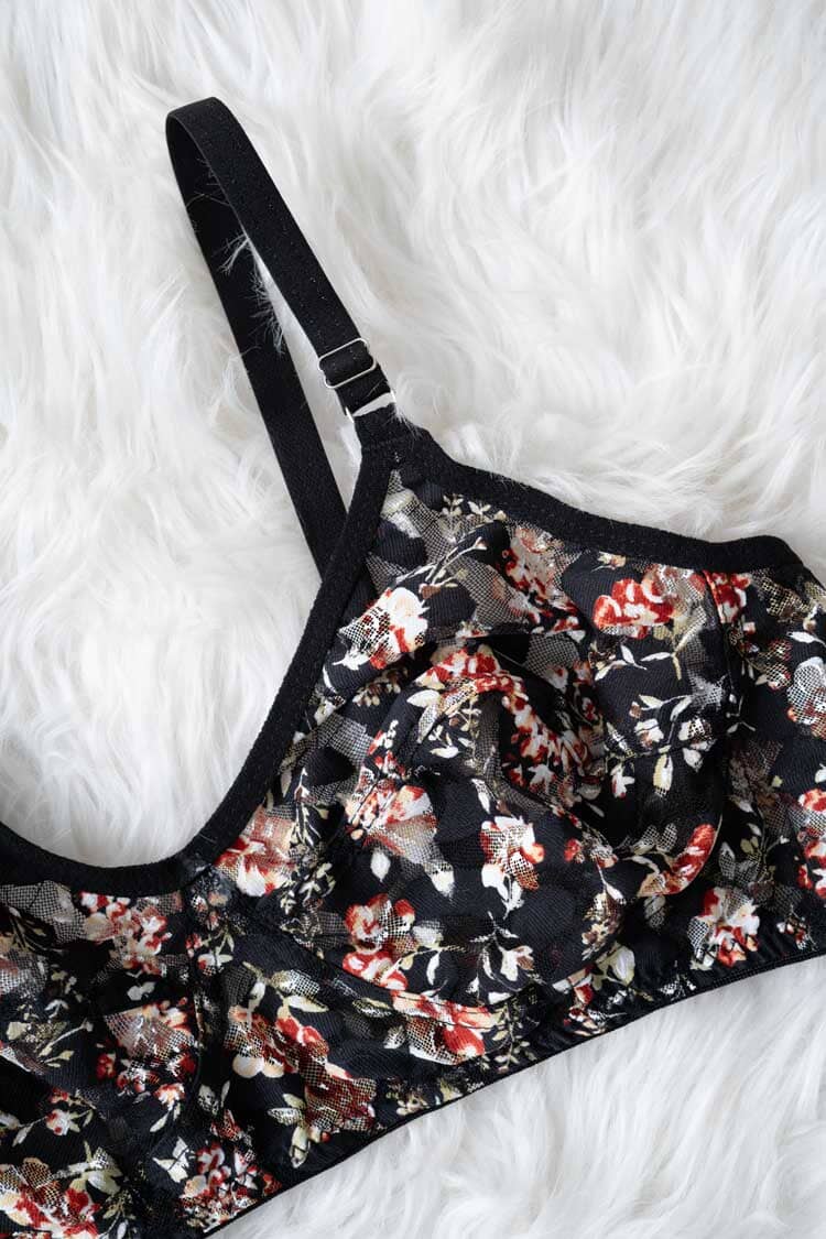 Capri Women's Floral Net Bra