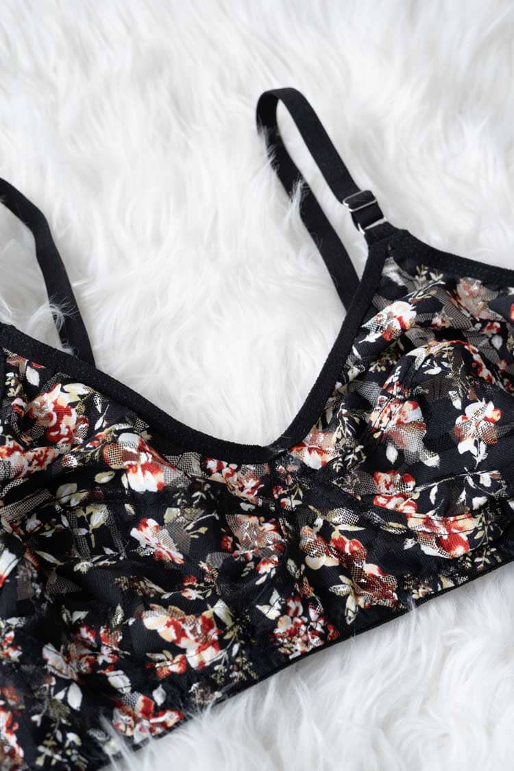Capri Women's Floral Net Bra
