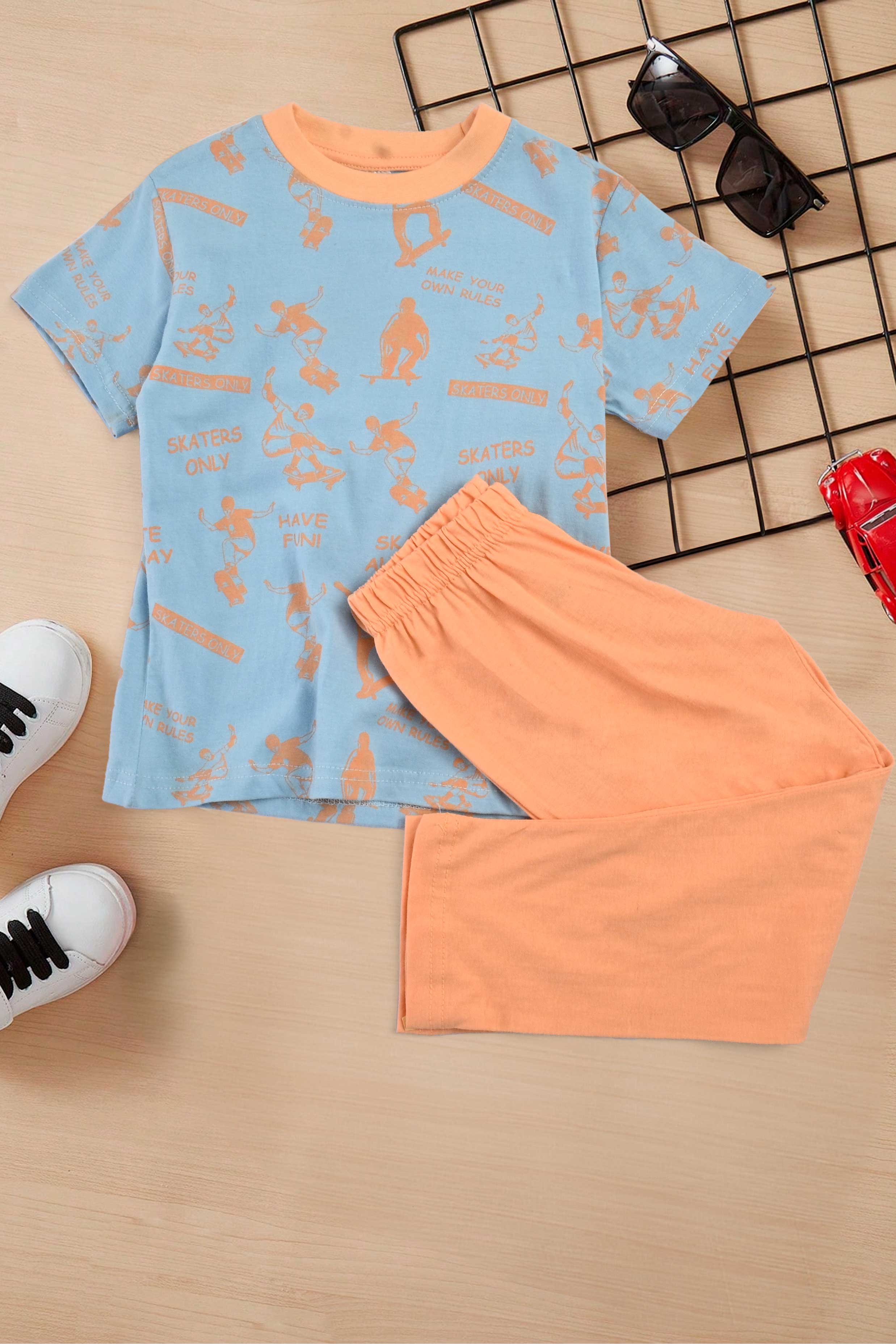 Mango Kid's Skaters Only Printed Twin Set Boys Twin Set First Choice 