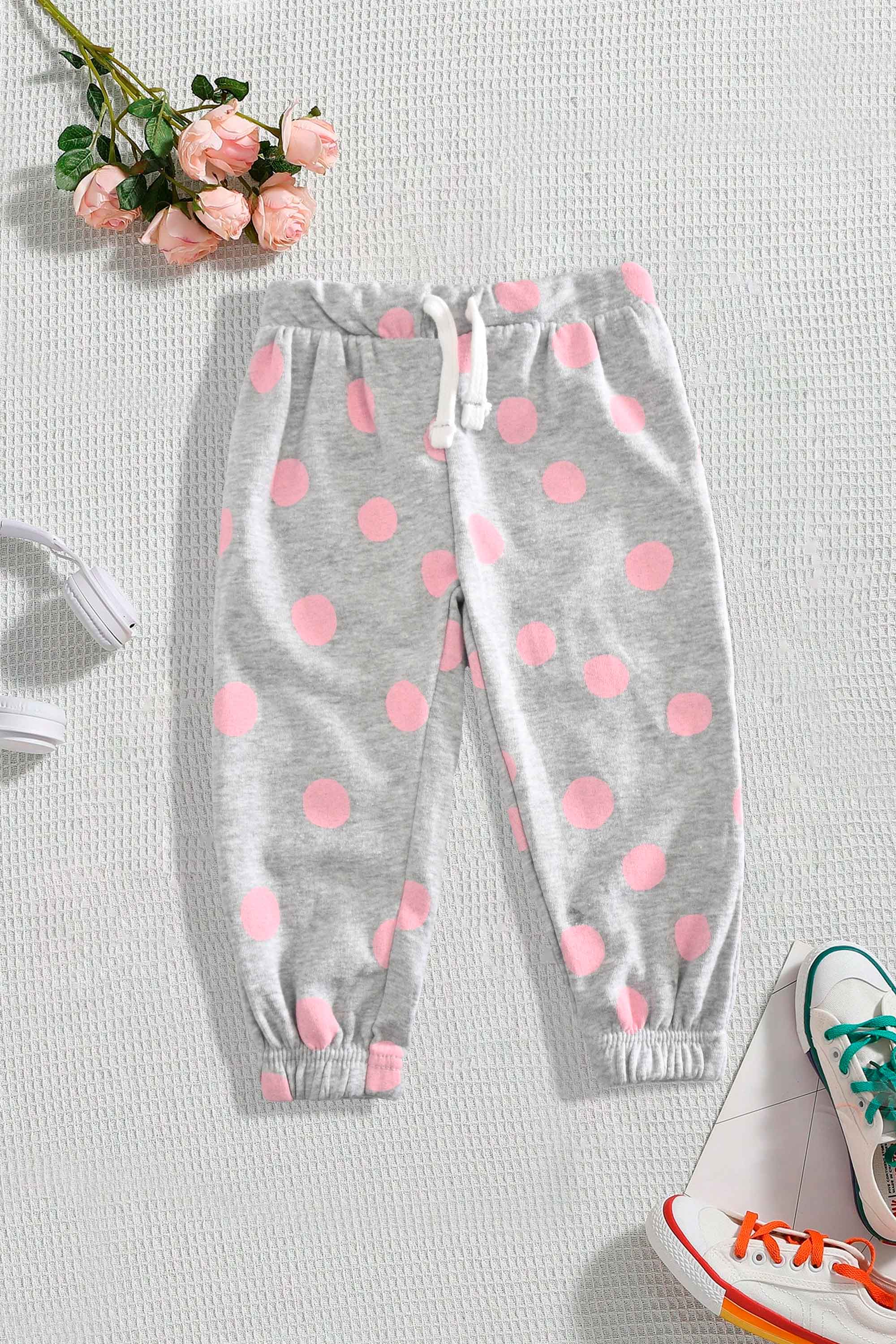 Lefties Kid's Dots Printed Terry Jogger Pants Boy's Trousers SNR 