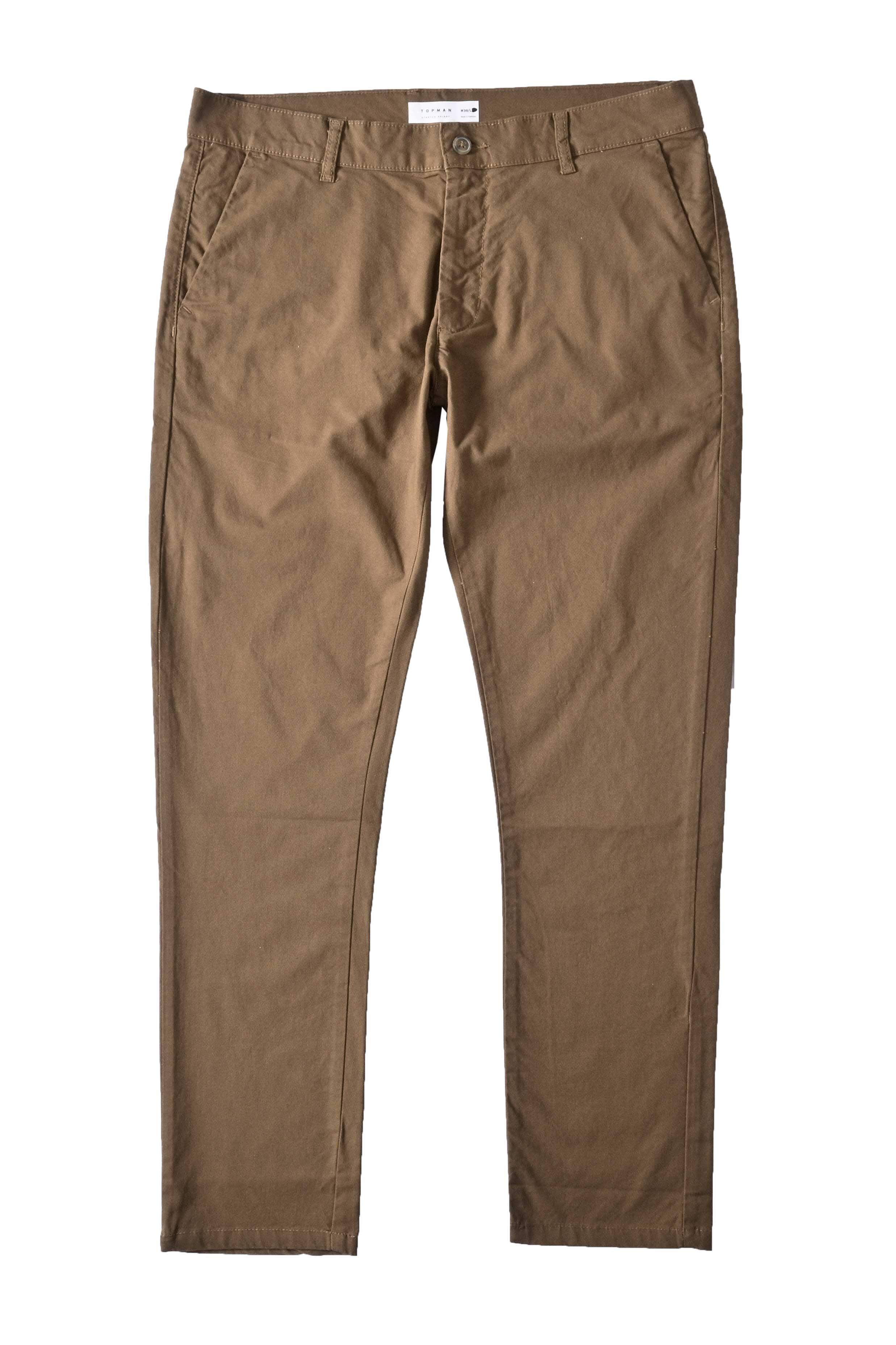 Top Man Aalborg Skinny Fit Cotton Pants Men's Chino Bench Mark Camel 26 30