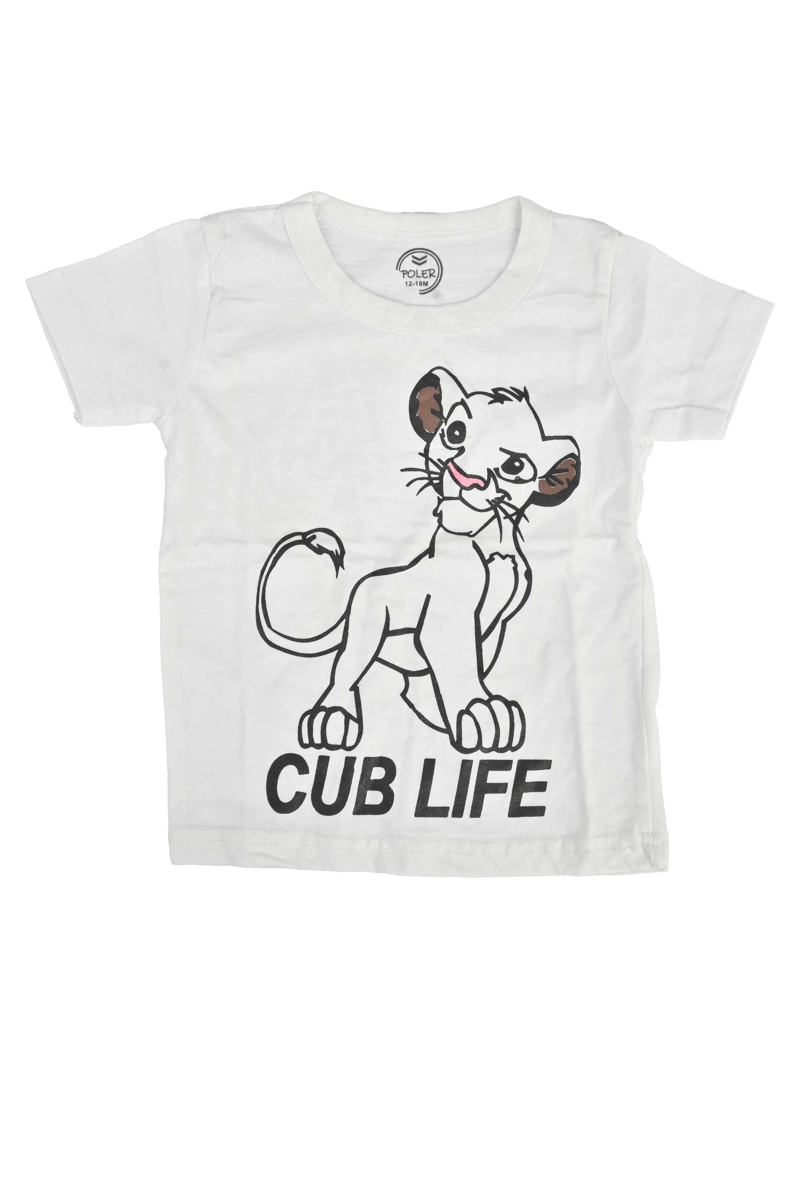 Poler Kid's Cub Life Printed Crew Neck Tee Shirt Boy's Tee Shirt IBT White 3-6 Months 