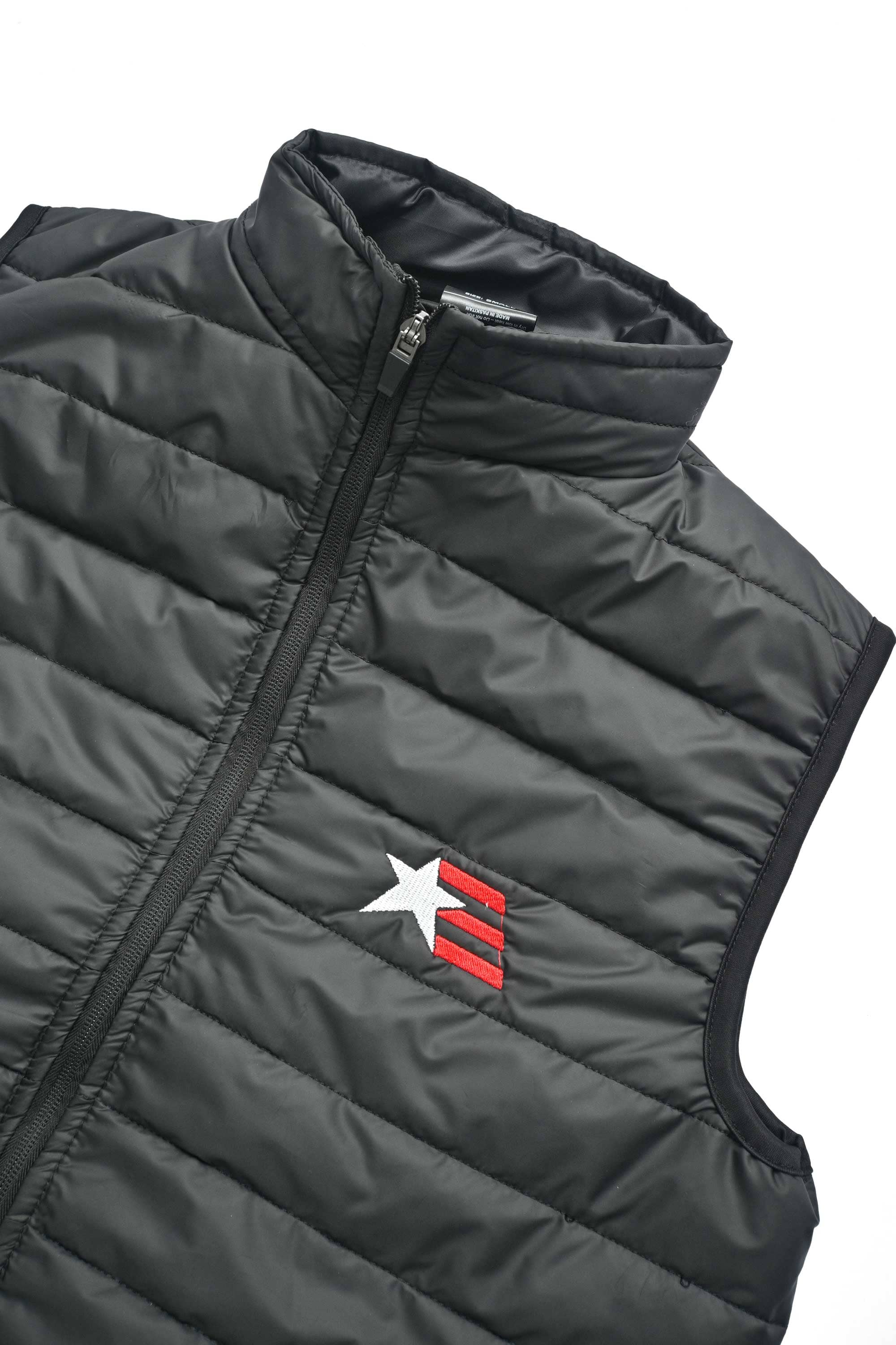 Burnt Soul Men's Star Embroidered Body Warmer Puffer Gilet Men's Gilet IBT 