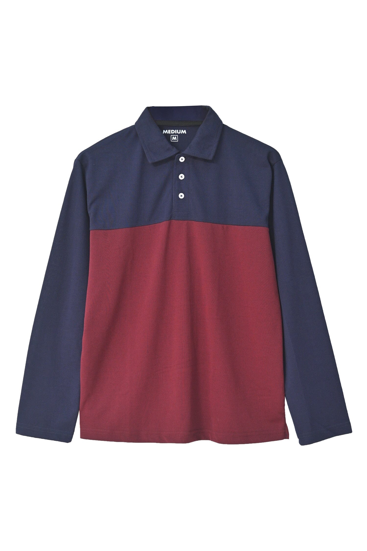 Men's Contrast Style Long Sleeve Polo Shirt Men's Polo Shirt IBT 