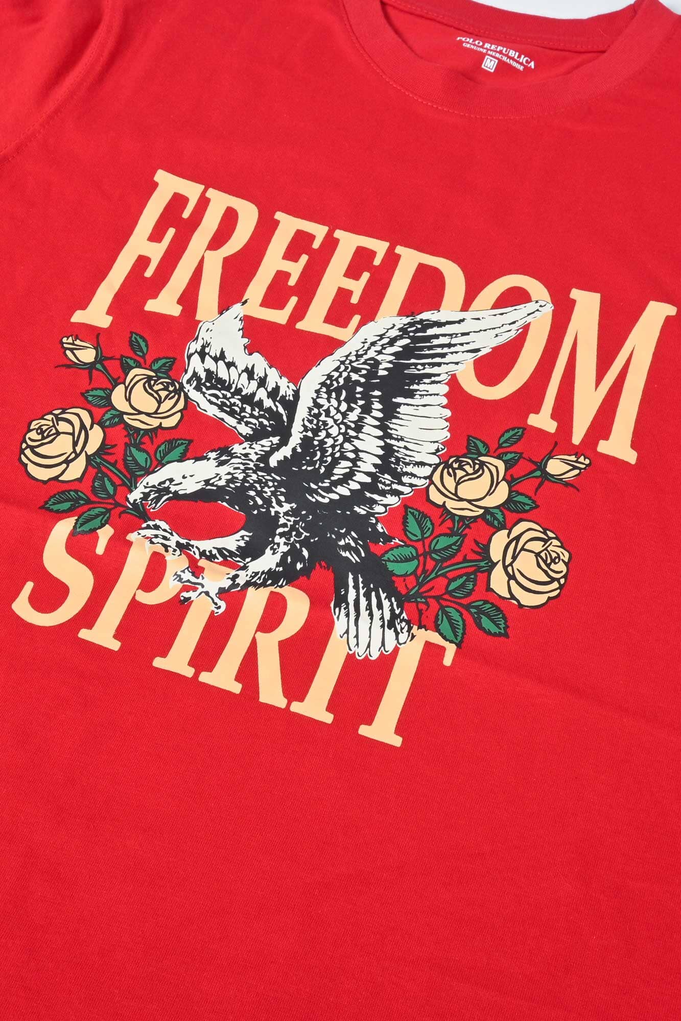 Polo Republica Men's Freedom Printed Crew Neck Tee Shirt
