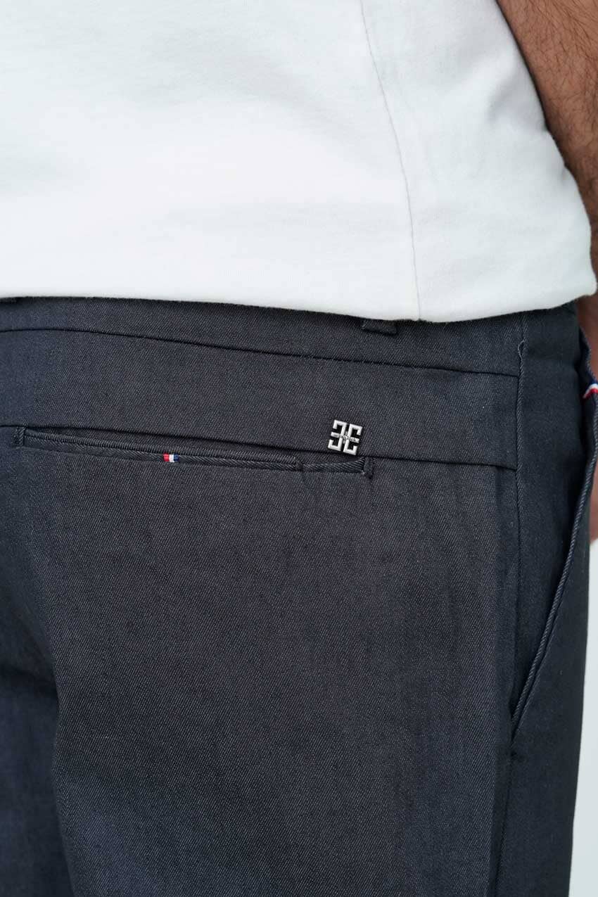 Black & Blank Men's Slim Fit Cotton Pants