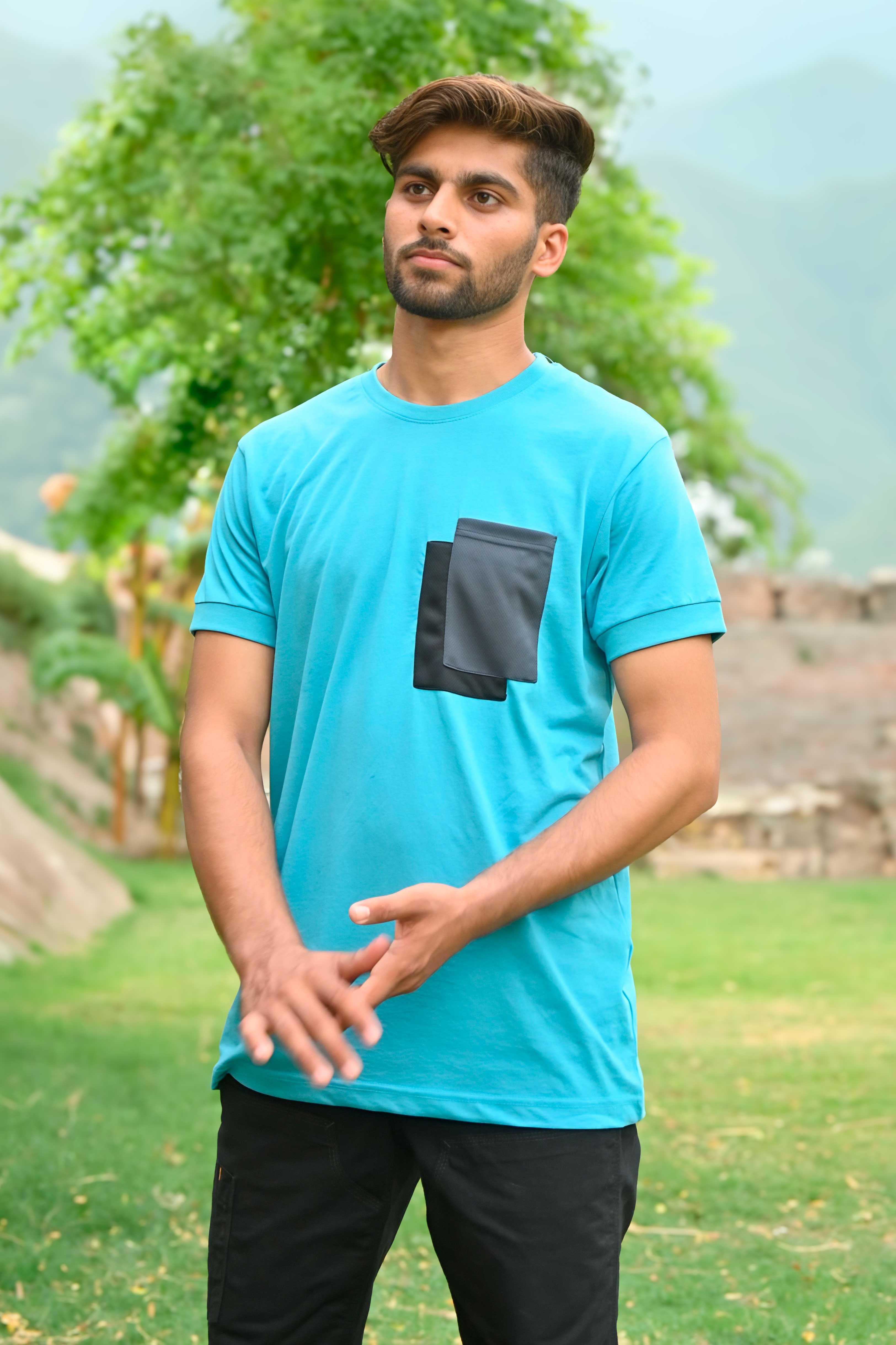 Polo Republica Men's Contrast Pocket Crew Neck Minor Fault Tee Shirt Men's Tee Shirt Polo Republica 