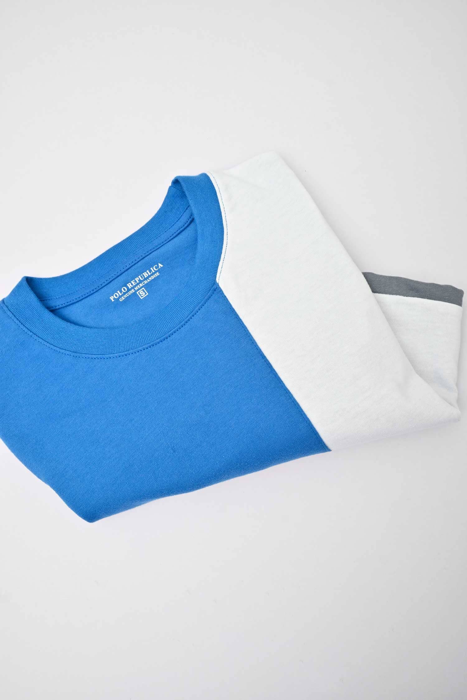 Polo Republica Men's Double Contrast Panel Short Sleeve Tee Shirt Men's Tee Shirt Polo Republica 