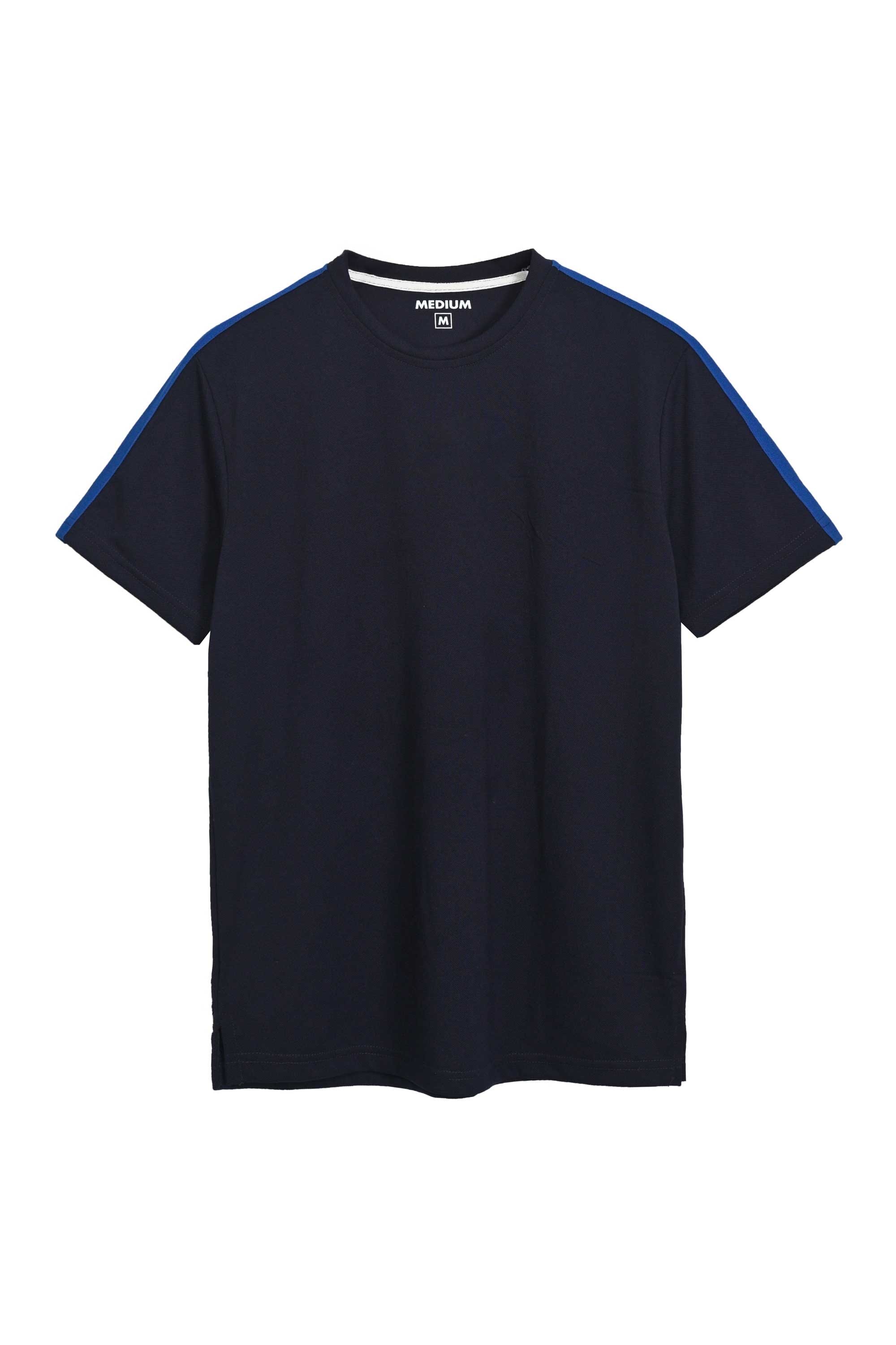 Men's Shoulder Stripes Style Crew Neck Minor Fault Tee Shirt Men's Tee Shirt IBT 