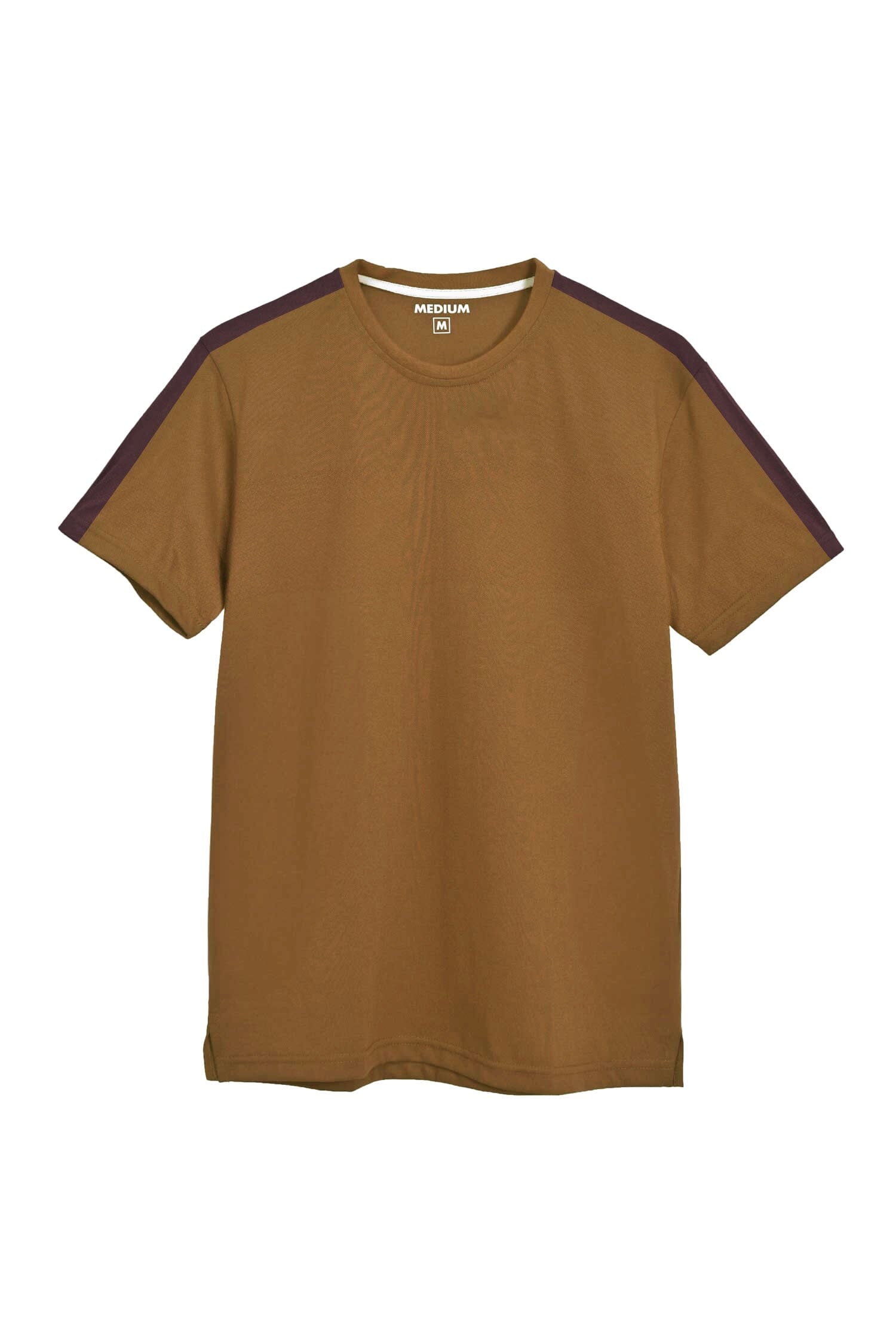 Men's Shoulder Stripes Style Crew Neck Tee Shirt Men's Tee Shirt IBT 