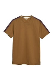 Men's Shoulder Stripes Style Crew Neck Tee Shirt Men's Tee Shirt IBT 
