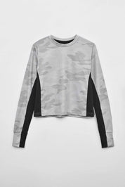 Polo Athletica Women's Contrast Panel Long Sleeve Activewear Crop Tee Shirt Women's Tee Shirt Polo Republica 