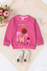 ZR Girl's Power Printed Fleece Sweat Shirt