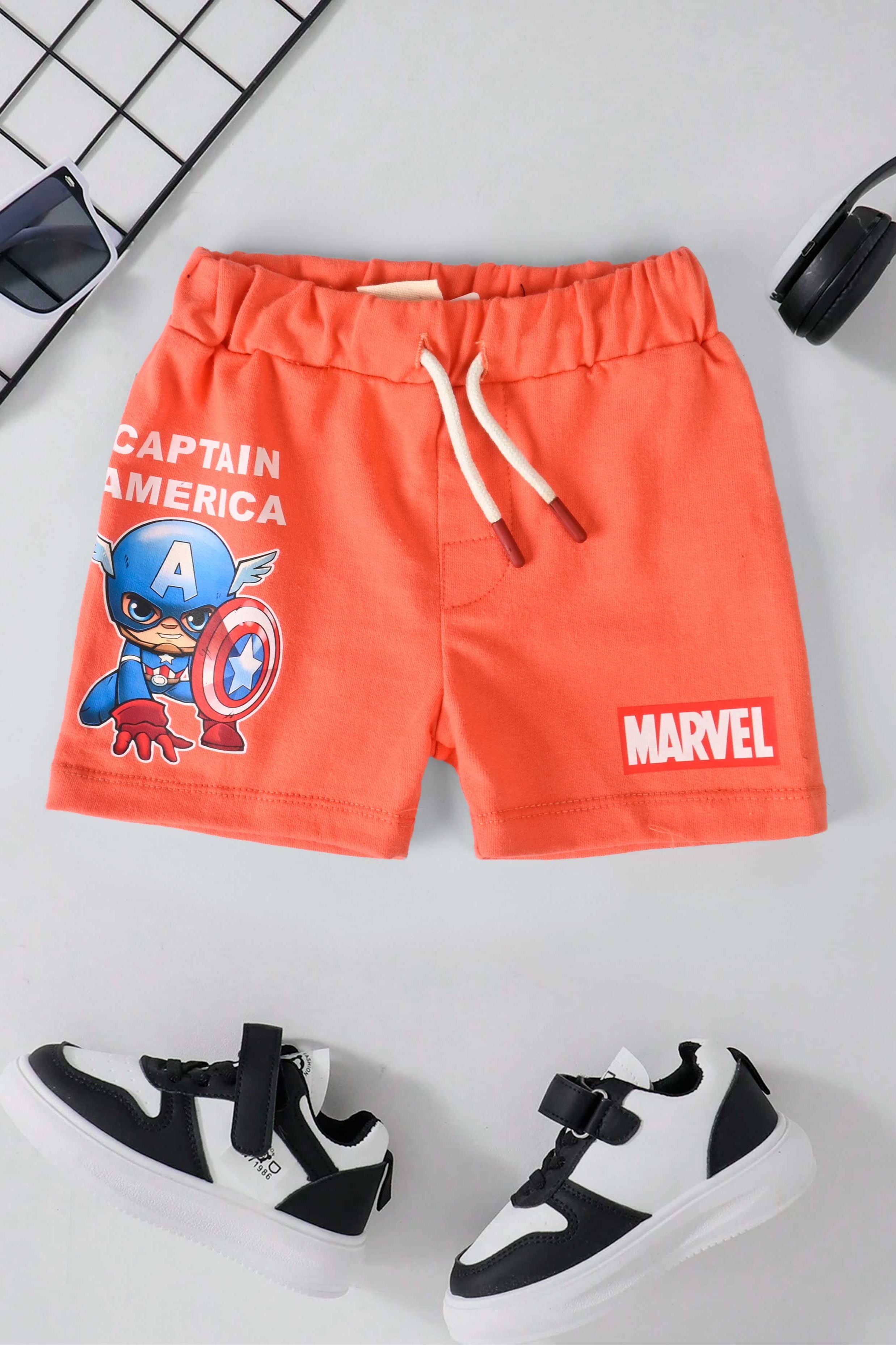 Tiny Teen Baby Kid's Captain America Printed Shorts Kid's Shorts SNR 