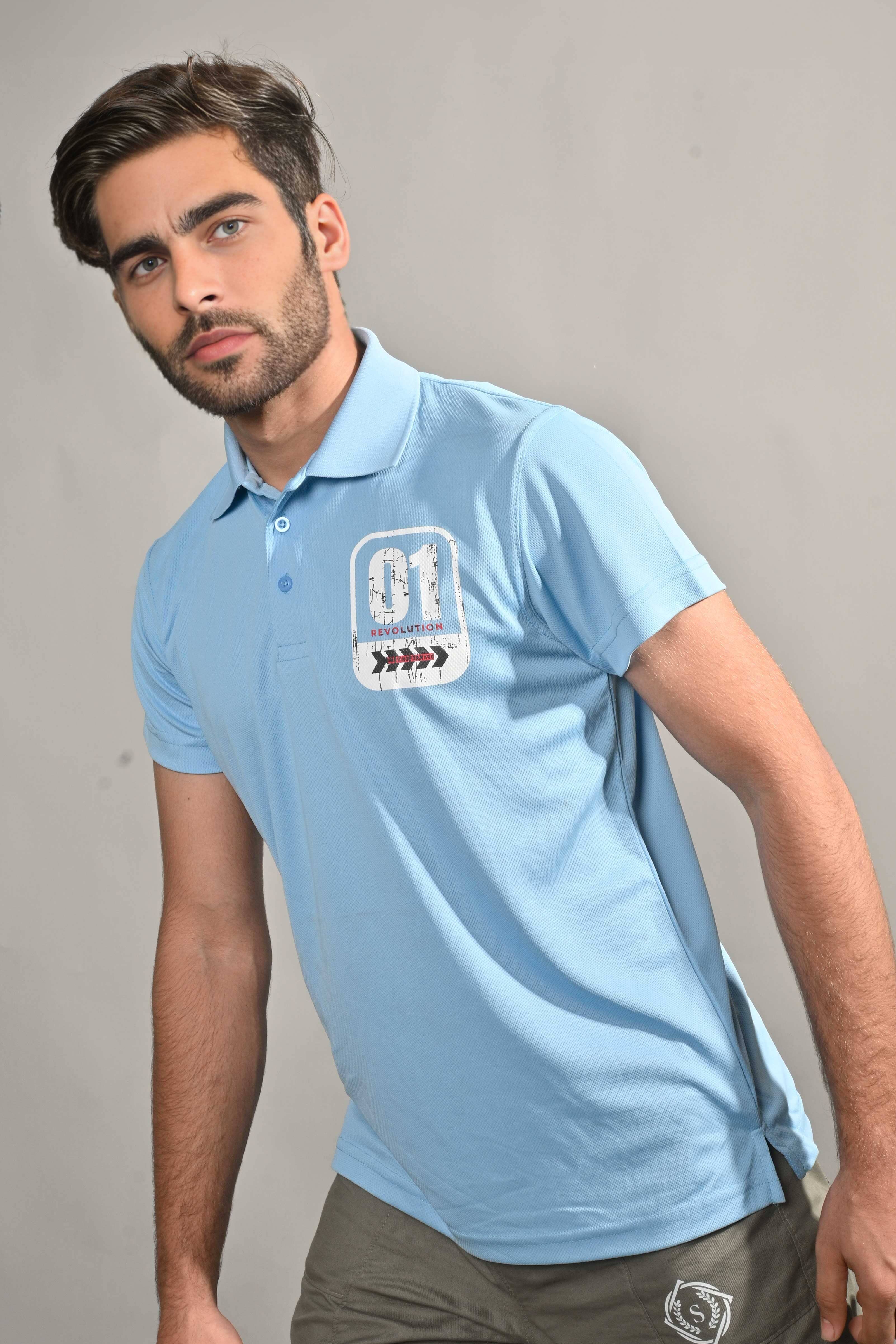 Polo Republica Men's 01 Revolution Printed Activewear Minor Fault Polo Shirt Men's Polo Shirt Polo Republica 