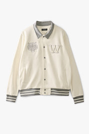 Primark Unisex Tiger Embroidered Reflective Stripes Baseball Varsity Fleece Jacket Men's Jacket HAS Apparel 