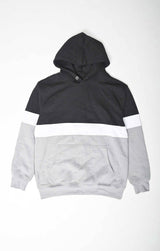 Men's Contrast Panel Design Fleece Pullover Hoodie