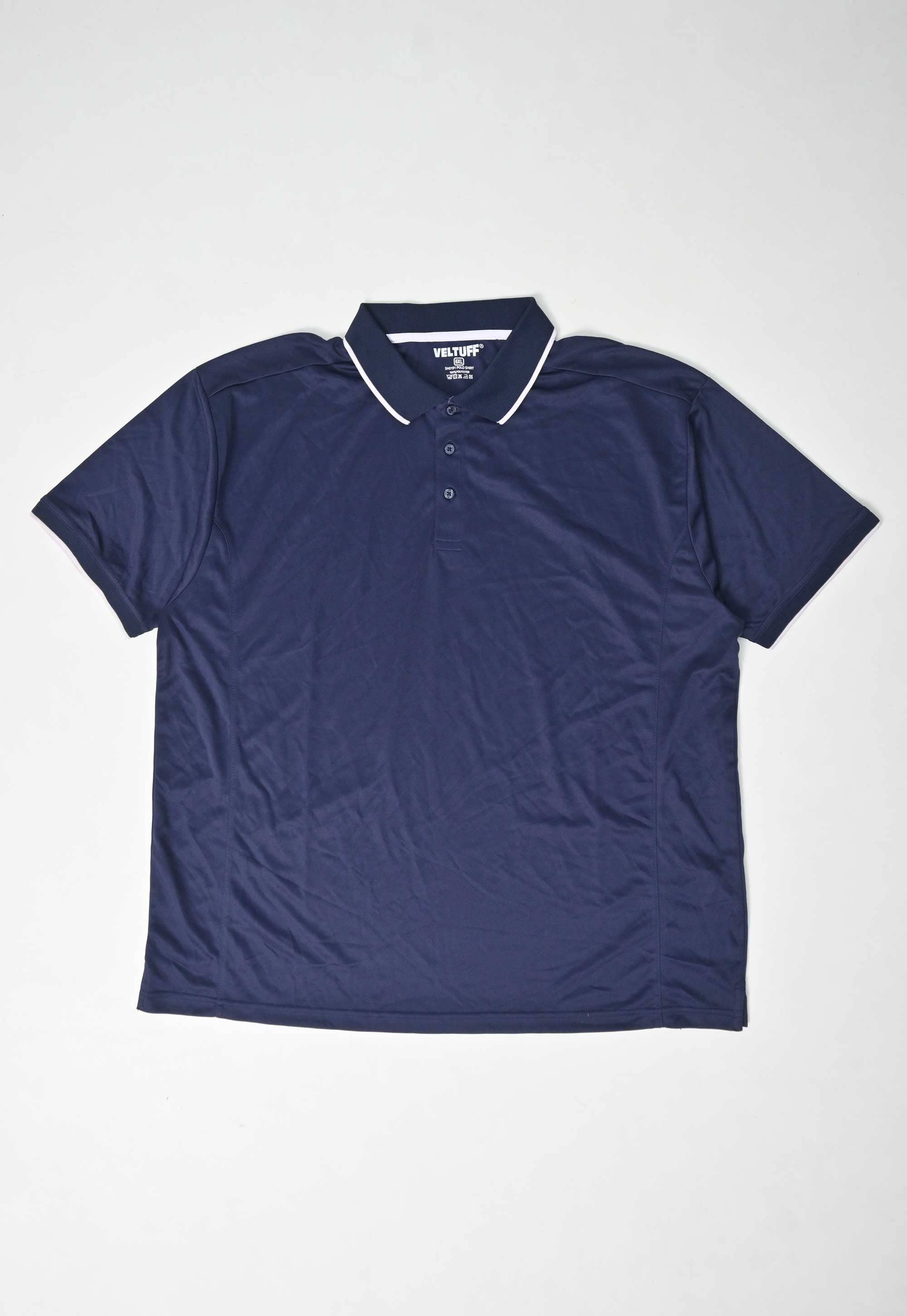 VTF Men's Tipped Collar Polo Shirt Men's Polo Shirt ST Navy 5XL 