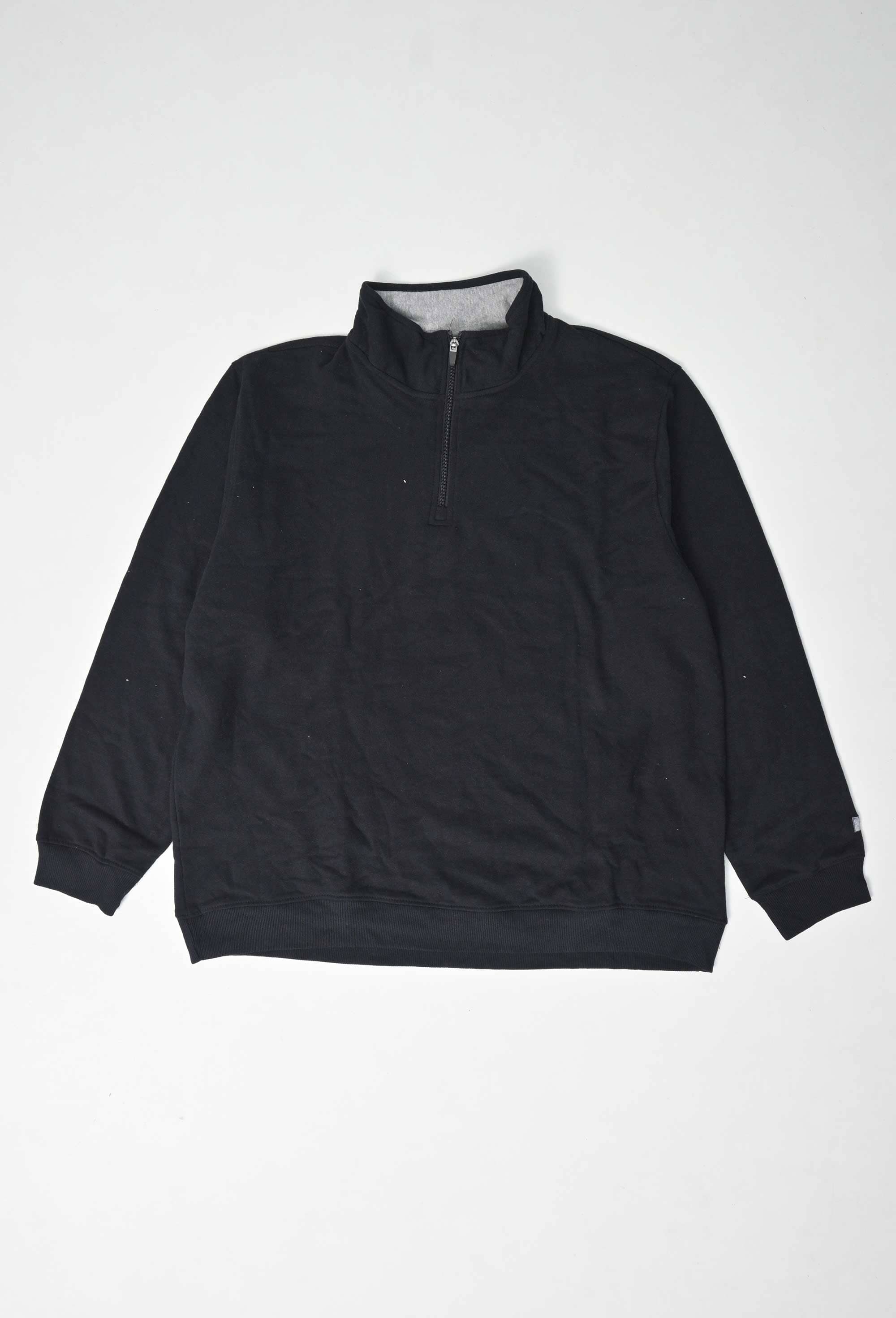 4 Zipper Neck Sweat Shirt Men's Sweat Shirt Dead Stock Black 2XL 