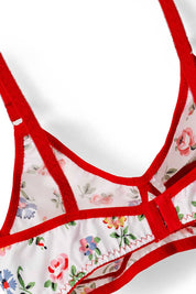 Women's Floral Contrast Cotton Bra