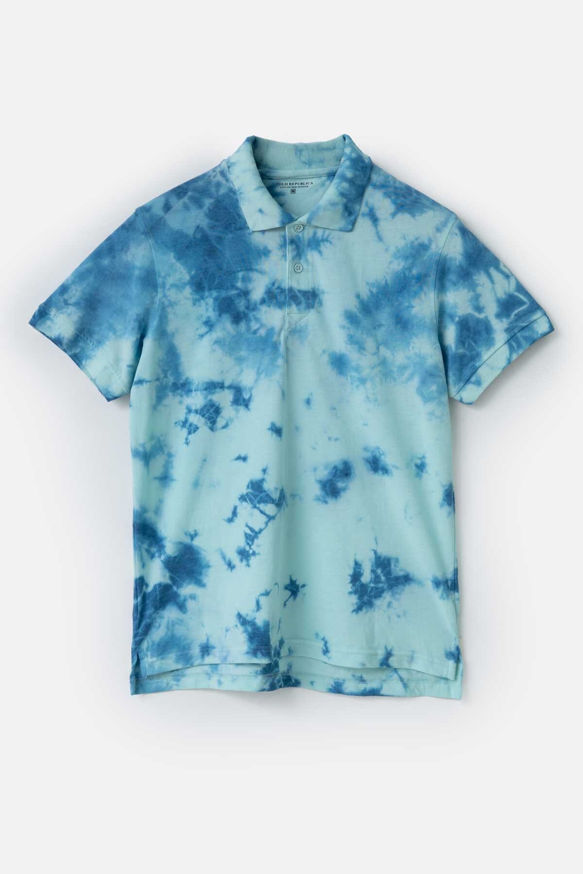 Polo Republica Men's Tie & Dye Short Sleeve Polo Shirt