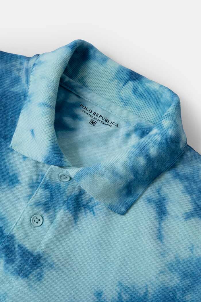 Polo Republica Men's Tie & Dye Short Sleeve Polo Shirt