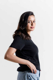 Women's V-Neck Design Short Sleeve Tee Shirt