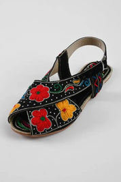 Women's Salamanca Flower Embroidered Design Peshawri Chappal