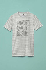 Max 21 Men's Not Out Printed Stripes Style Tee Shirt