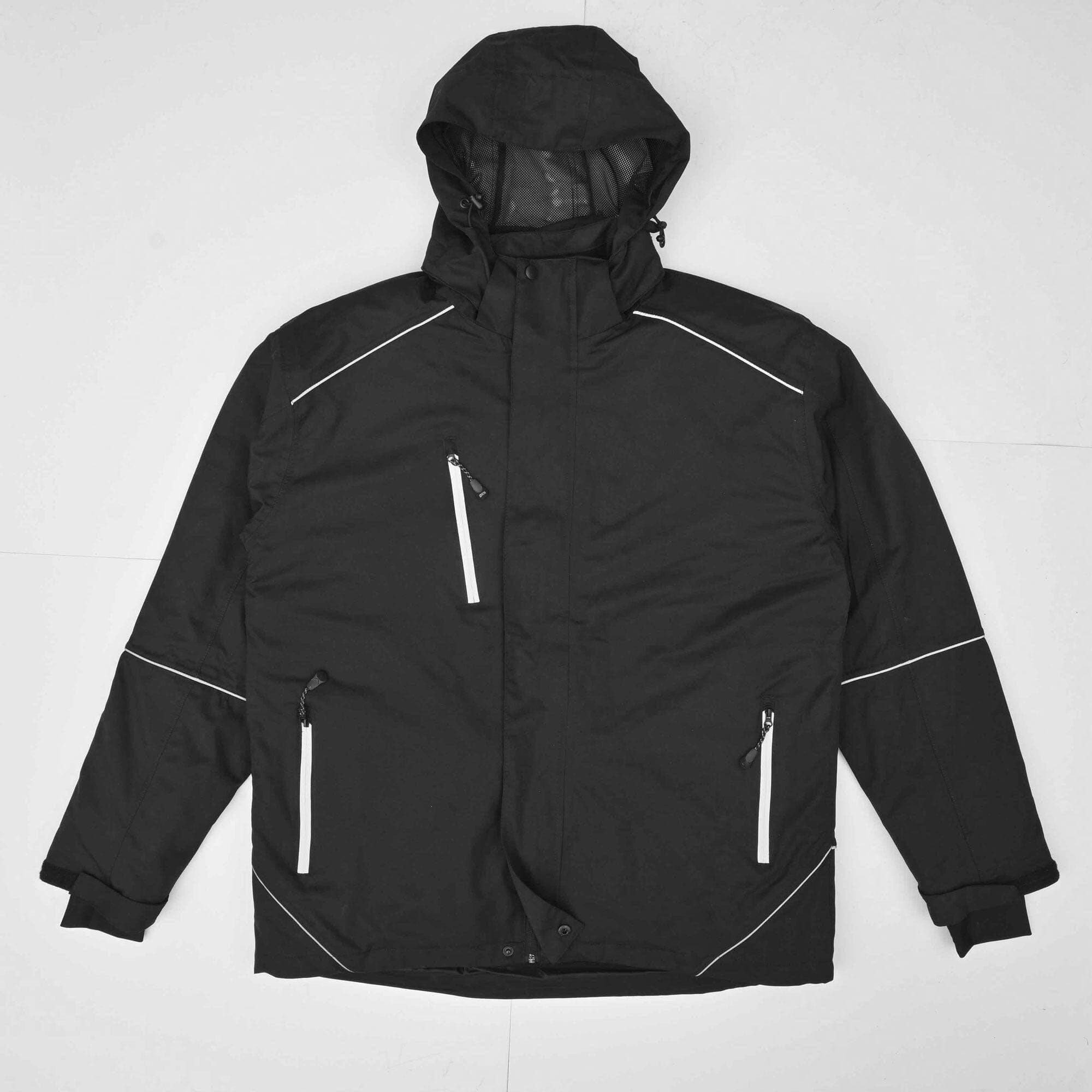 Men's Fire Back Reflective Piping Minor Fault Hooded Jacket Men's Jacket Image Black S 