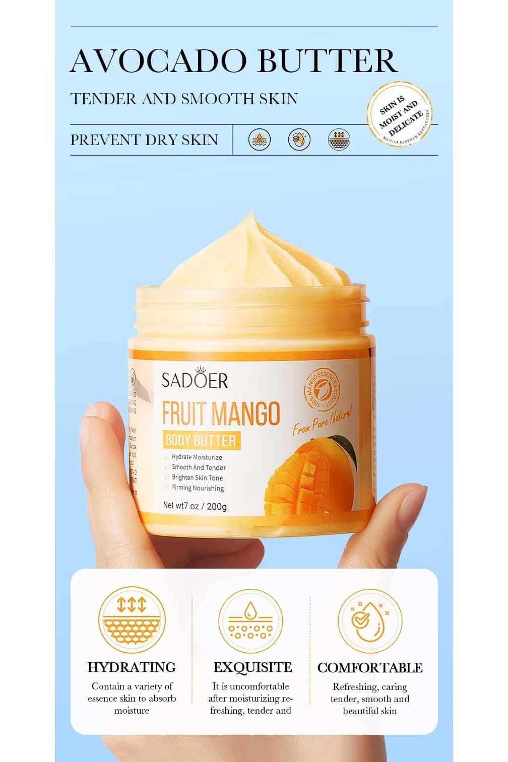 Sadoer Fruit Mango Body Butter Cream - 200g