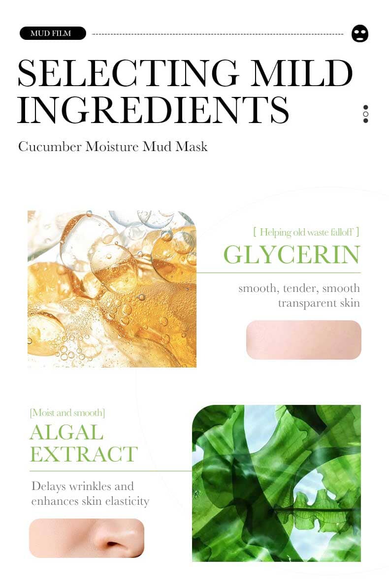 Bioaqua Cucumber Moisturizing Facial Mud Mask - 10 pcs
