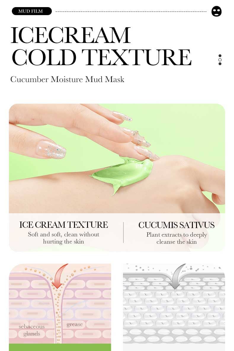 Bioaqua Cucumber Moisturizing Facial Mud Mask - 10 pcs