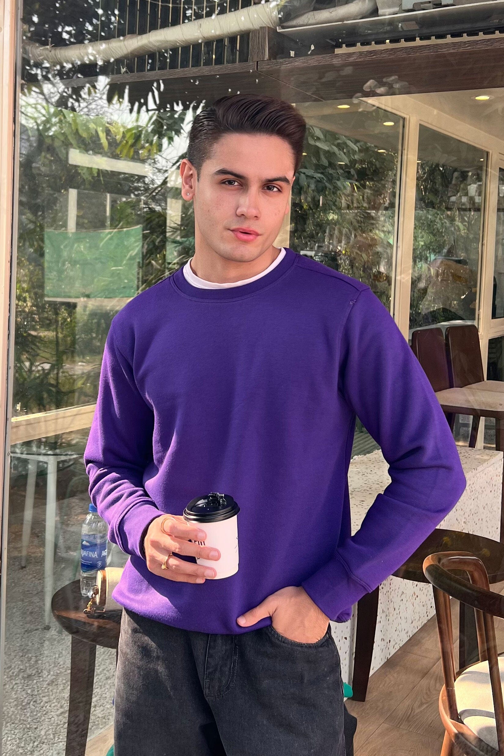 Polo Republica Men's Astrakhan Fleece Sweat Shirt Men's Sweat Shirt Polo Republica Purple S 