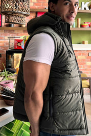 Men's Detachable Hood Puffer Gilet
