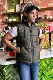 Men's Detachable Hood Puffer Gilet