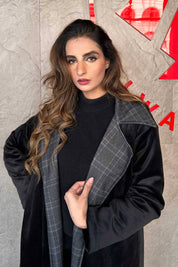 East West Women's Plaid Lined Wrap Coat