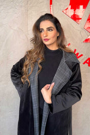 East West Women's Plaid Lined Wrap Coat