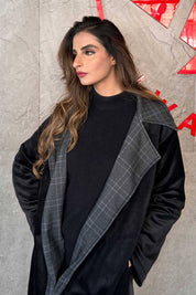 East West Women's Plaid Lined Wrap Coat