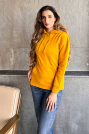 Women's Mustard Fleece Pullover Hoodie