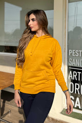 Women's Mustard Fleece Pullover Hoodie