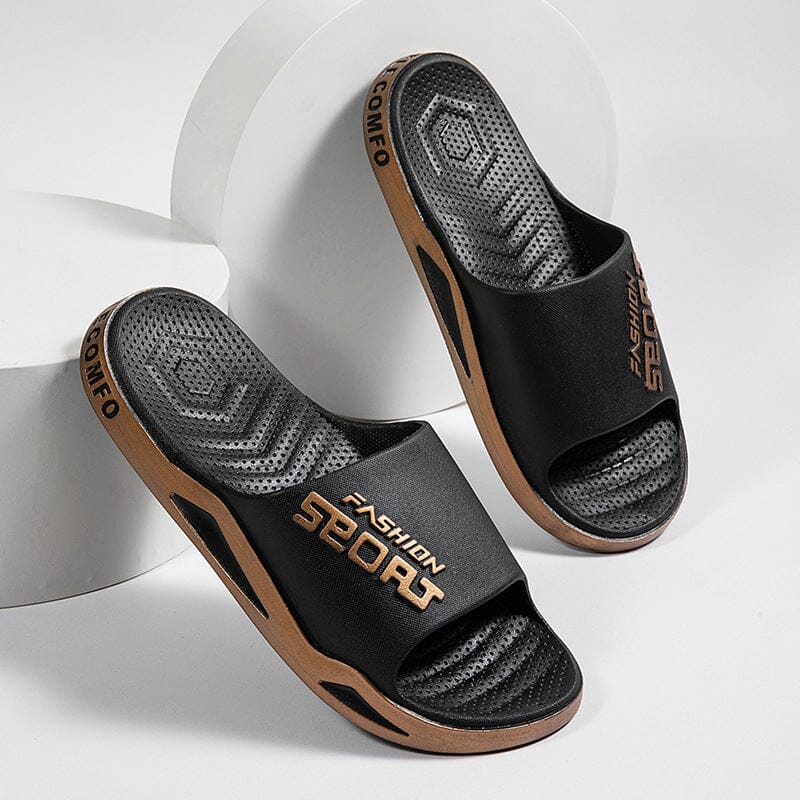 Men's Non Slip Thick Soled Slippers Men's Shoes Sunshine China Black & Brown EUR 40-41