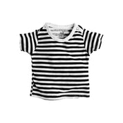 Disnep Kid's Stripes Style Tee Shirt Boy's Tee Shirt First Choice White & Black New Born 