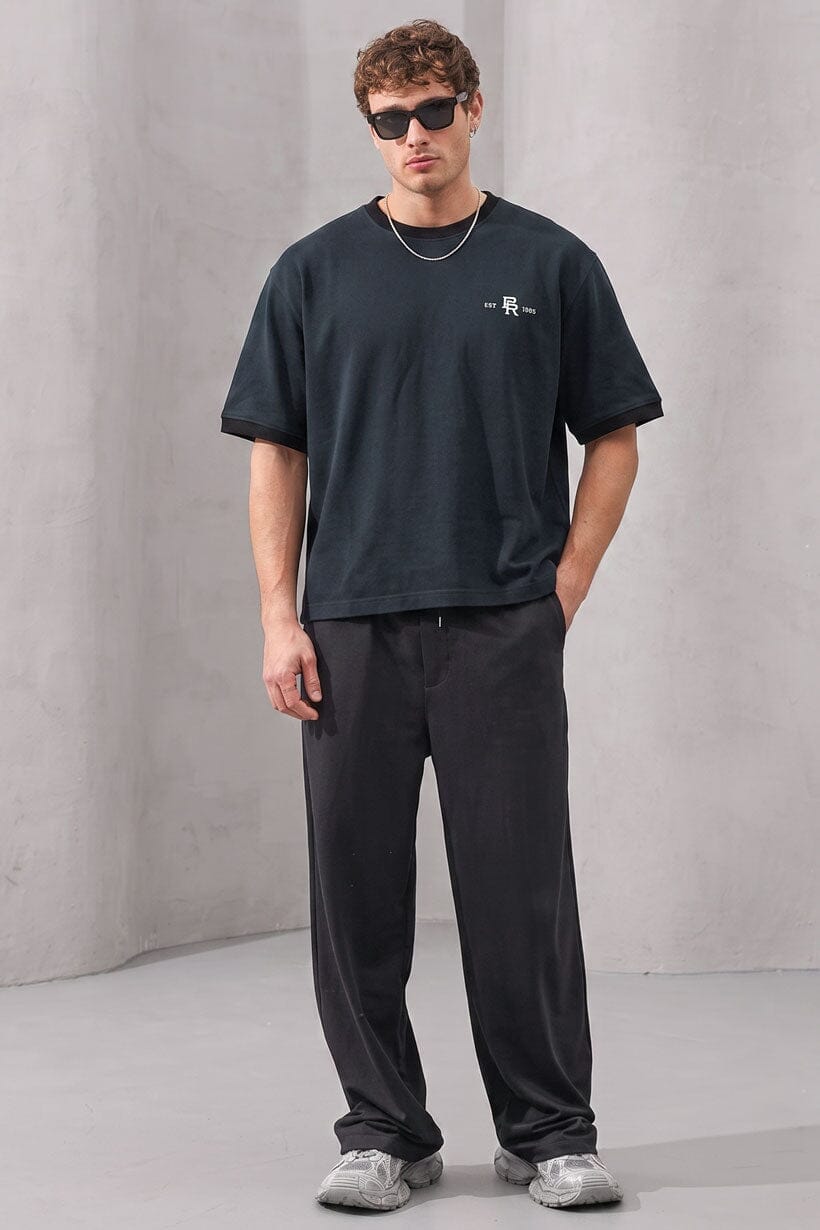 Polo Republica Men's Stay Focused Boxy Ringer Tee Shirt