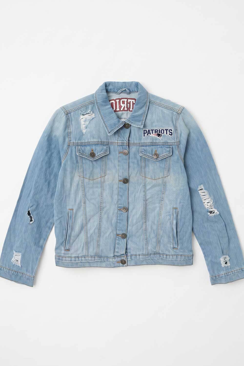 Women's Patriots Distressed Denim Jacket
