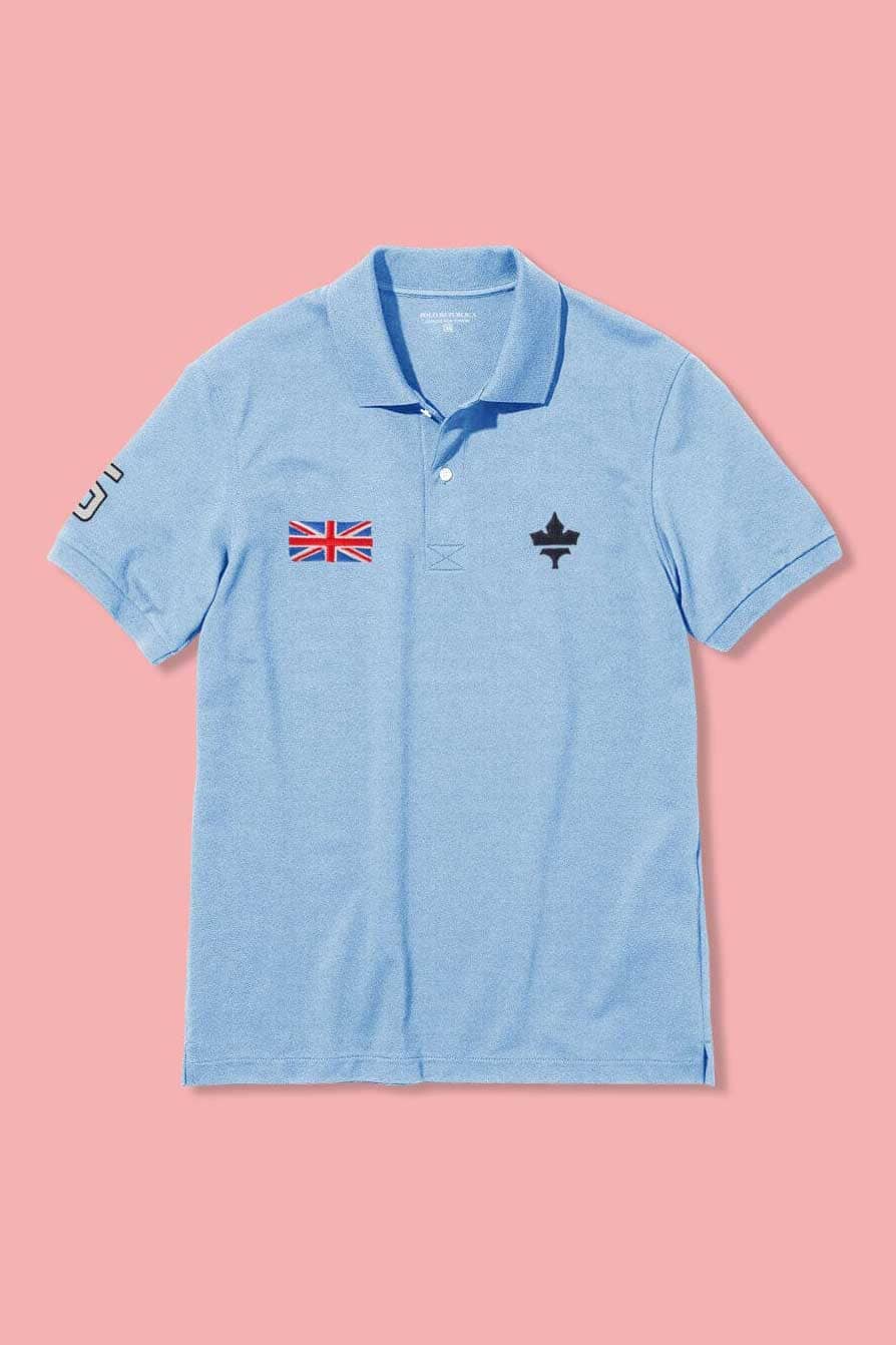 Polo Republica Men's Maple Leaf & Flag Embroidered Short Sleeve Polo Shirt