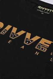 Rivvet Women's Embellish Style Logo Printed Short Sleeve Tee Shirt