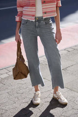 Cut Label Women's Cropped Wide Leg Jeans